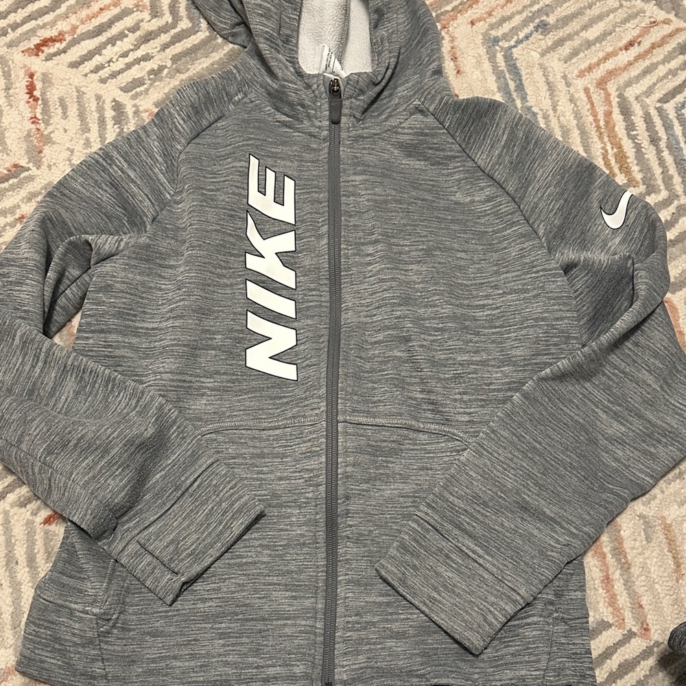 Nike Kids Heather Gray Zip-Up Jacket